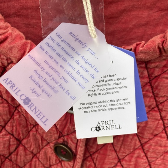 NWT April Cornell Lexington Quilted Cotton Jacket in Vintage Red Women's Size M - Picture 6 of 7